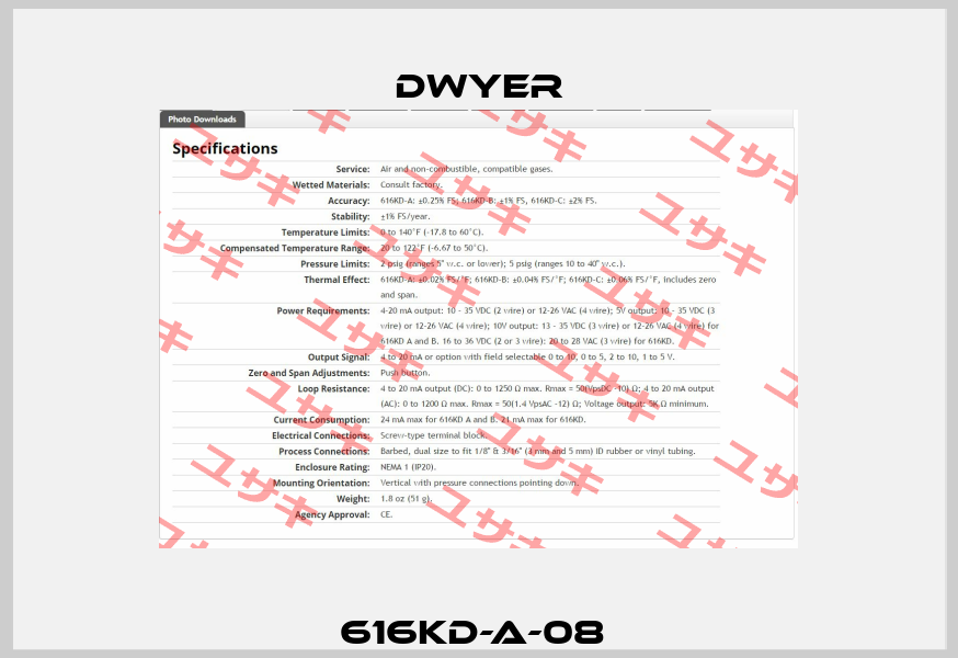 616KD-A-08  Dwyer