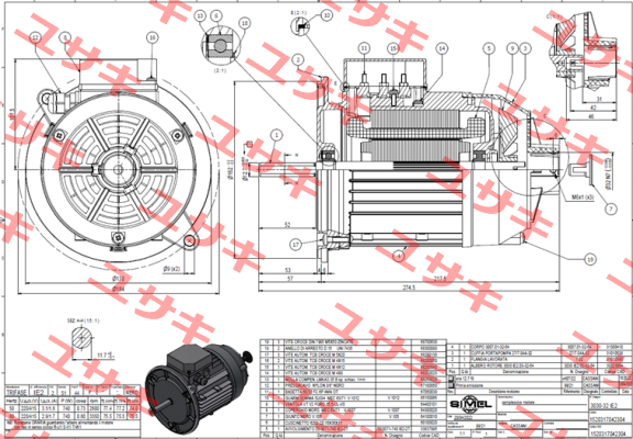3030-32 IE2, 220-415V/50-60 Hz. Simel