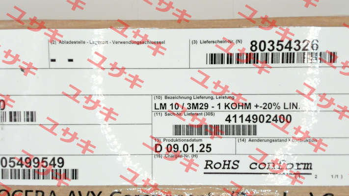 LM10/3M29 \ 1K0M Colvern