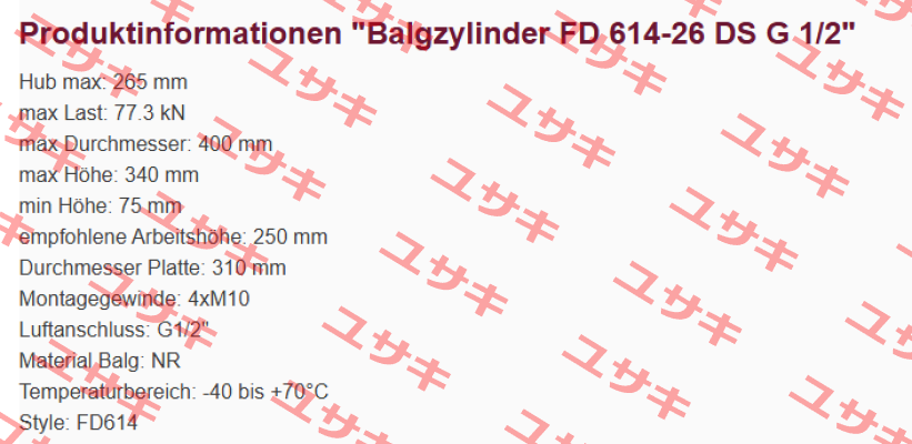 FD 614-26 DS G1/2 Contitech