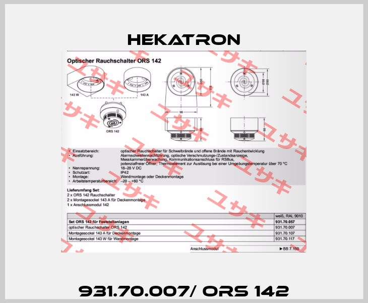 931.70.007/ ORS 142 Hekatron