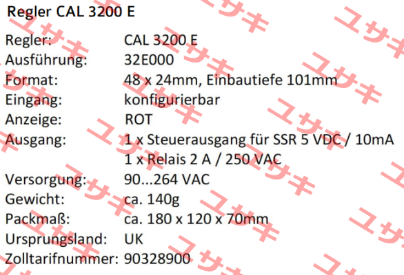 CAL32E000  Cal Controls