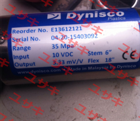 Model: E13612121    (ECHO-MV3-MPA-R21-UNF-HIR-S06-F18-NTR)  Dynisco