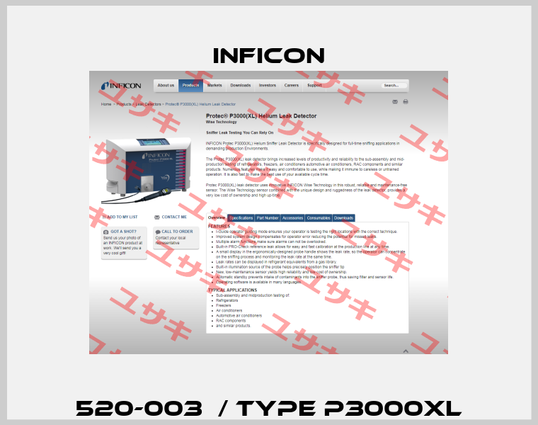 520-003  / type P3000XL Inficon