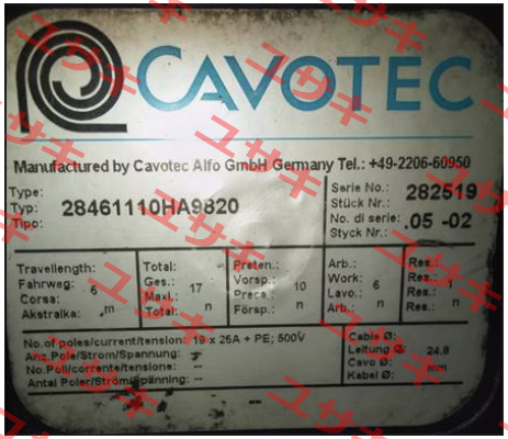 28461110HA9820 OEM  Cavotec