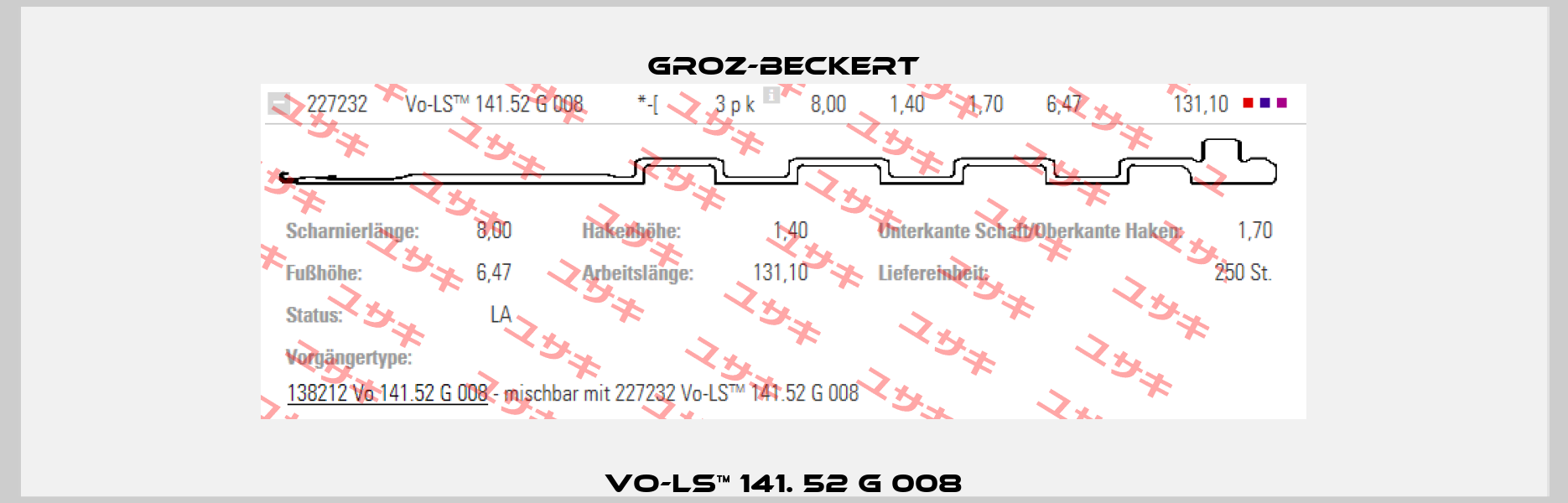 VO-LS™ 141. 52 G 008 Groz-Beckert
