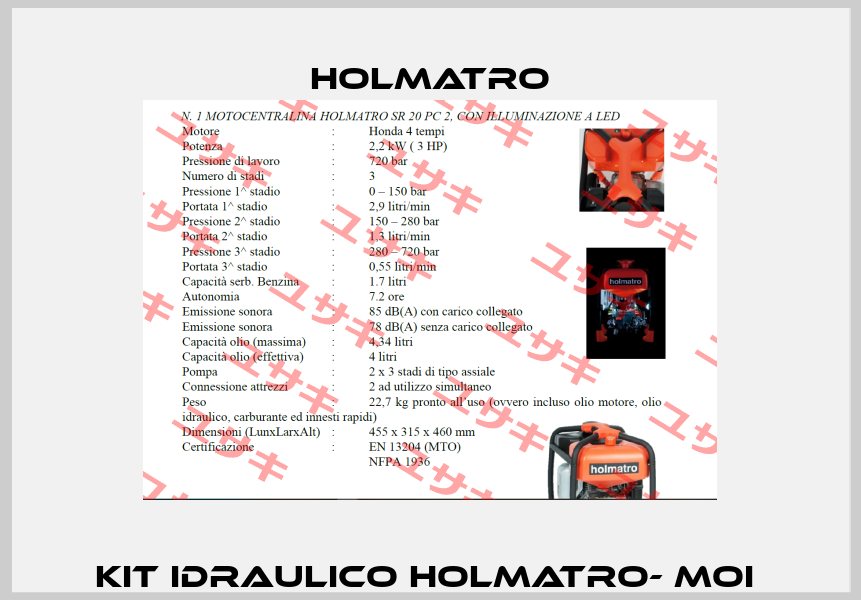 KIT IDRAULICO HOLMATRO- MOI  Holmatro