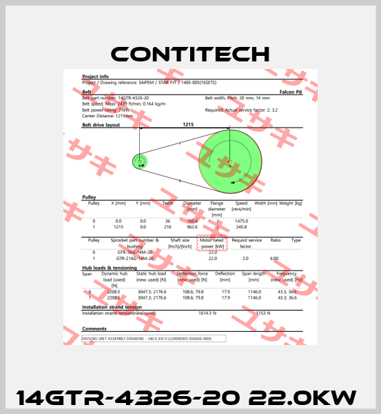 14GTR-4326-20 22.0kW  Contitech