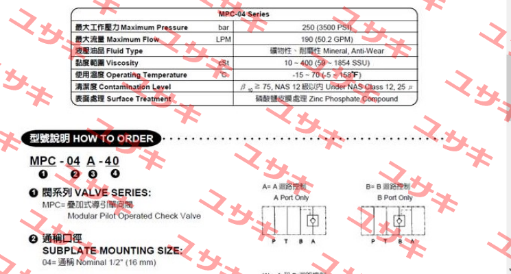 MPC-04A-40  KCL HYDRAULIC PUMPS