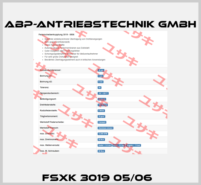 FSXK 3019 05/06   ABP-Antriebstechnik GmbH