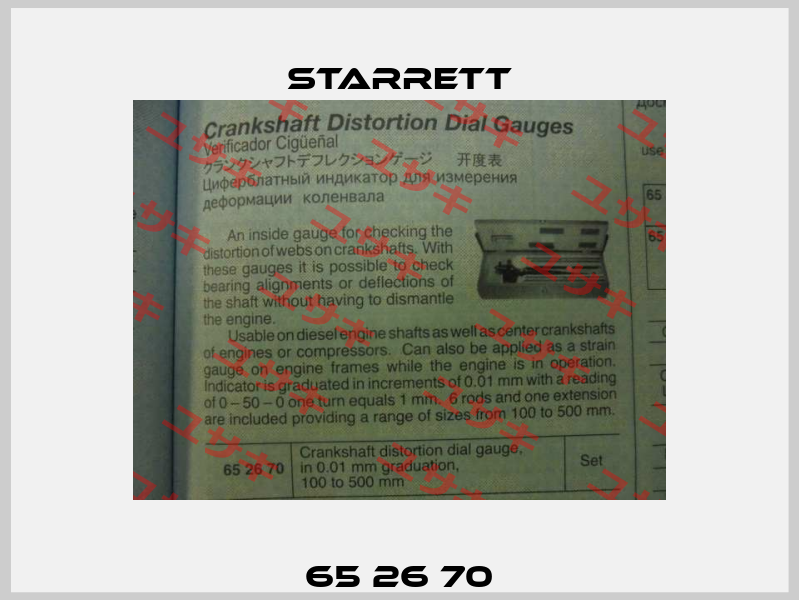 65 26 70 Starrett