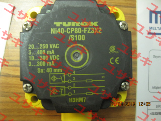 p/n: 13443, Type: NI40-CP80-FZ3X2/S100 Turck