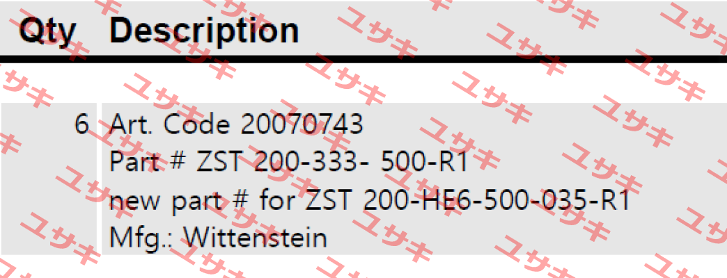 ZST 200-333-500-R1 Wittenstein