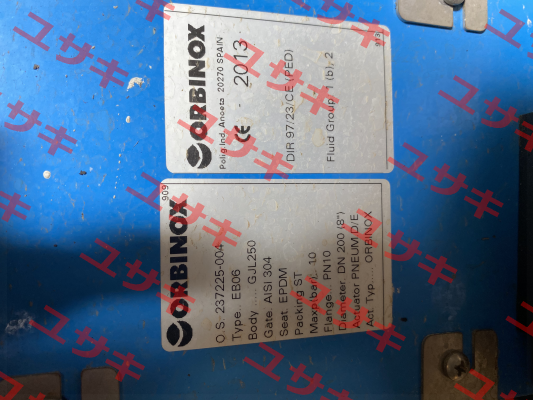 EPDM gasket for  EB06 (PN 10 DN 200) OS 237225-004 Orbinox