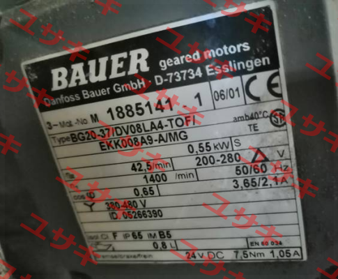 Type: BG20-37/DV08LA4-TOF/EKK008A9-A/MG Bauer