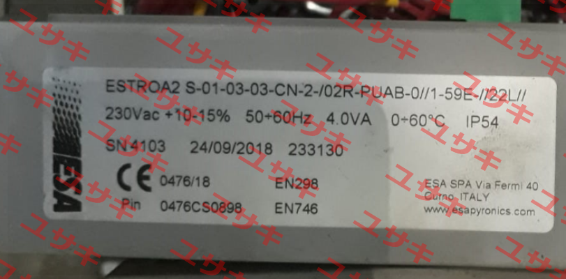 ESTROA2 S-01-03-03-CN-2-/02R-PUAB-0//1-59E-//22L// ESA Pyronics International