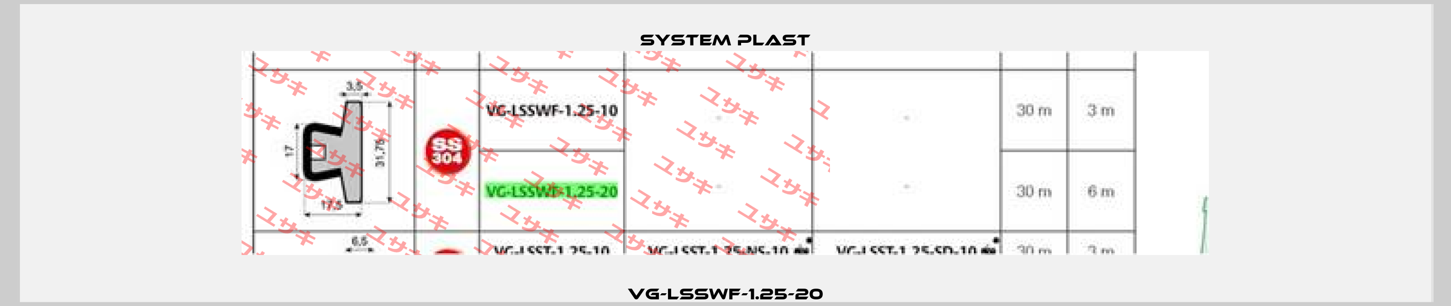 VG-LSSWF-1.25-20 System Plast