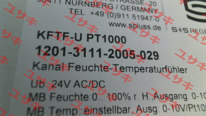 KFTF-U Pt1000 (1201-3111-2005-029) S+S REGELTECHNIK
