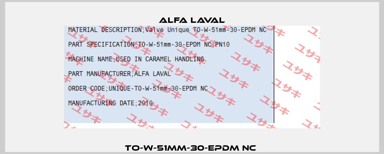 TO-W-51mm-30-EPDM NC  Alfa Laval