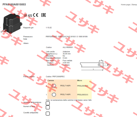 PFA9165A0015003 Ter Tecno Elettrica Ravasi