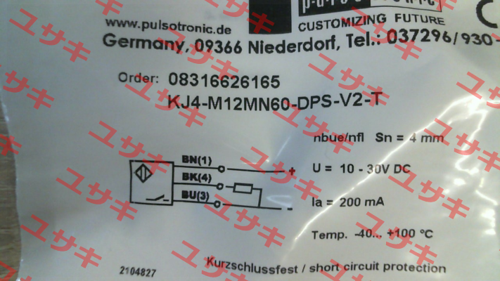p/n: 08316626165, Type: KJ4-M12MN60-DPS-V2-T Pulsotronic