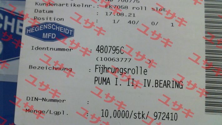480795C Hegenscheidt MFD
