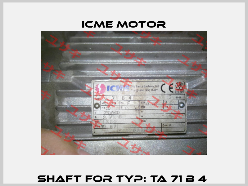 Shaft For TYP: TA 71 B 4  Icme Motor