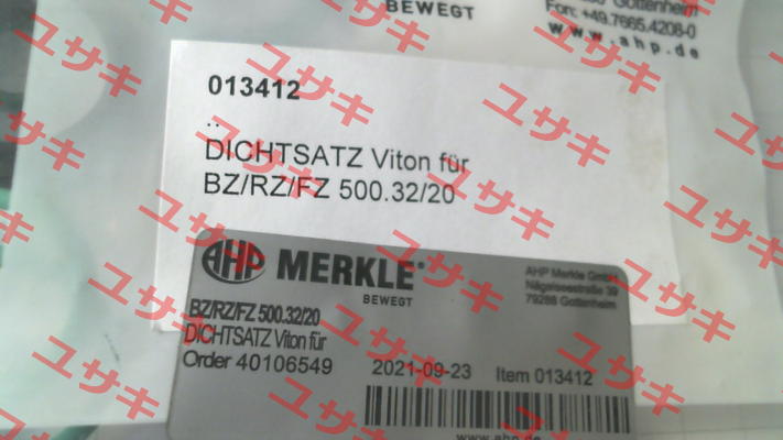 P/N: 013412, Type: BZ/RZ/FZ 500.32/20 Merkle