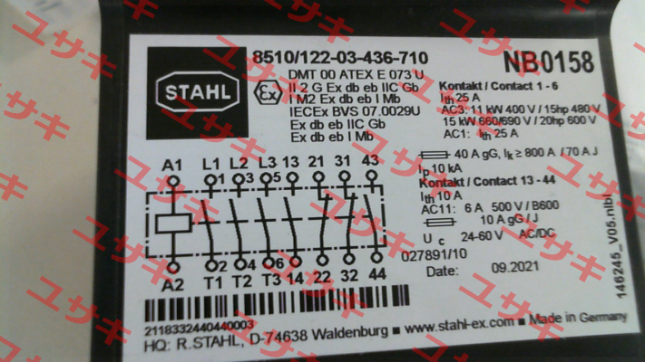P/N: 268751, Type: 8510/122-03-436-710 Stahl