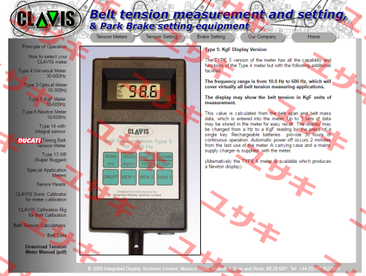 Type 5 acoustic belt meter  Clavis