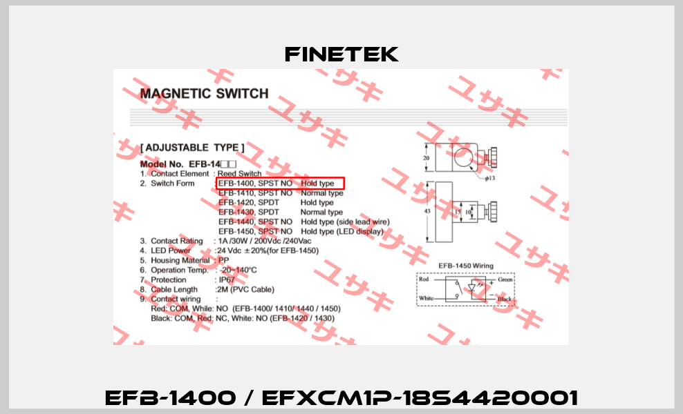 EFB-1400 / EFXCM1P-18S4420001 Finetek