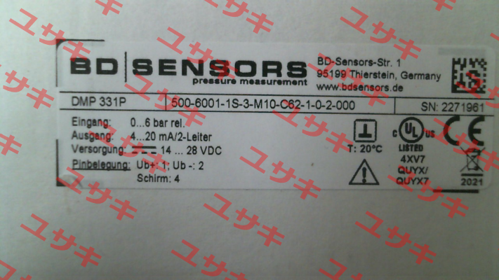 500-6001-1S-3-M10-C62-1-0-2-000 Bd Sensors