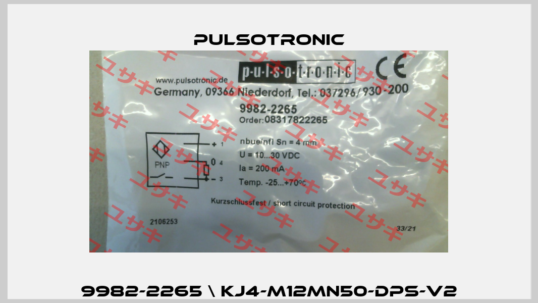 9982-2265 \ KJ4-M12MN50-DPS-V2 Pulsotronic