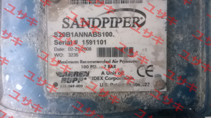 S20B1ANNABS100, SN:1591101 REPLACED BY S20B1ABBABS600  Sandpiper