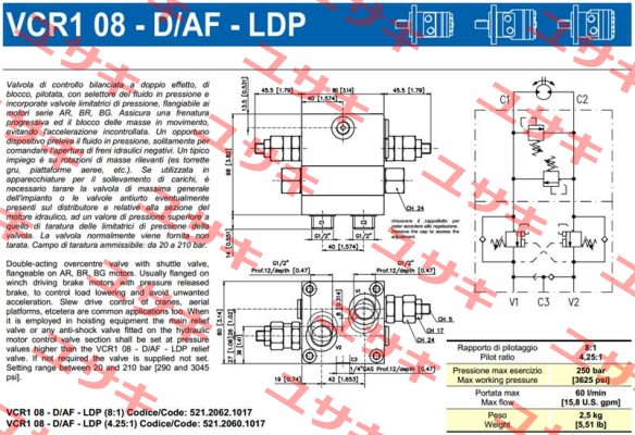 VCR1 08-D/AF-LDP (8:1) Brevini