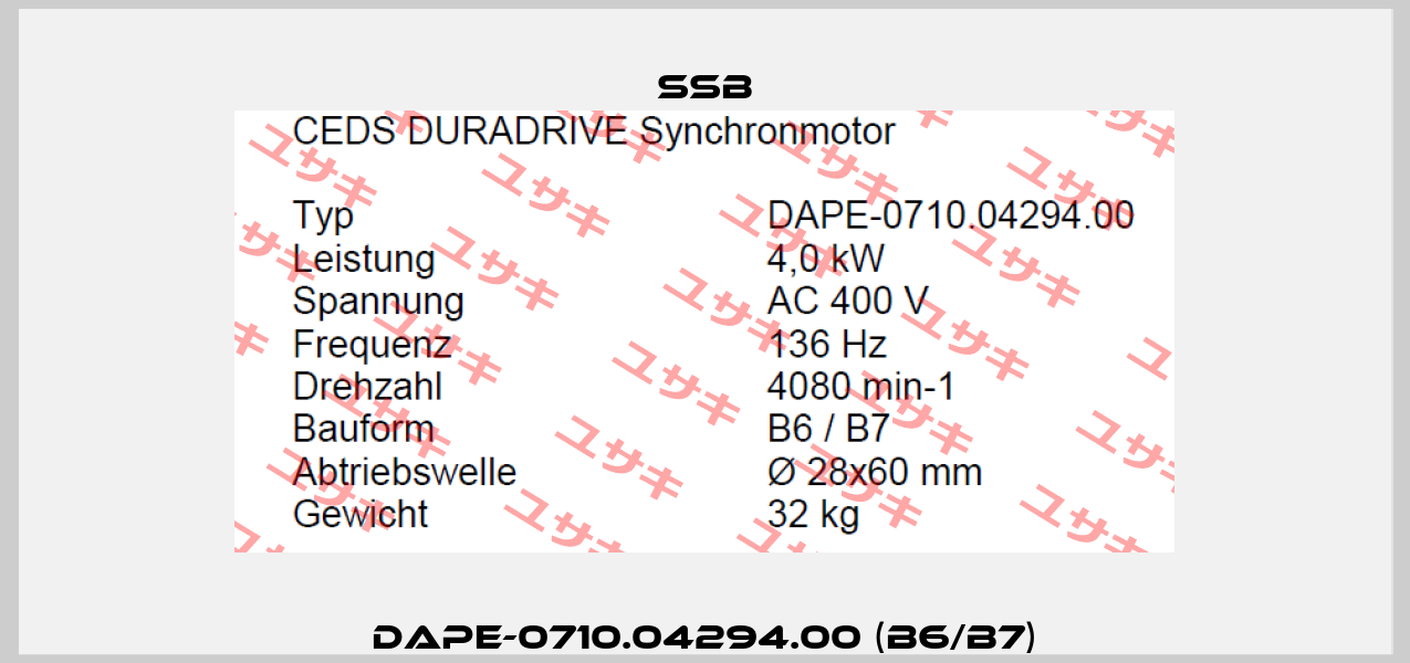 DAPE-0710.04294.00 (B6/B7) SSB