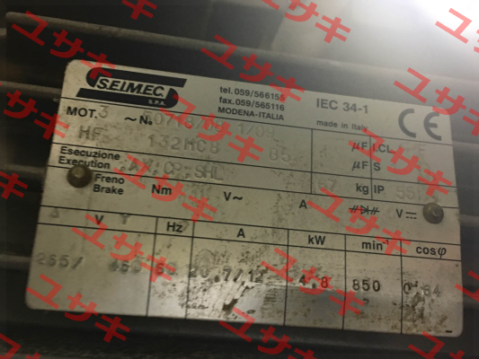 HF132MC8B5 obsolete, replacement HB 132MC 8 230.400-50 B5 Seimec (Rossi)