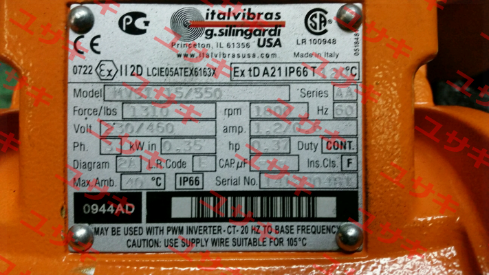 MVSI 15/550 - alternative  MVSI 15/550-S02  Italvibras