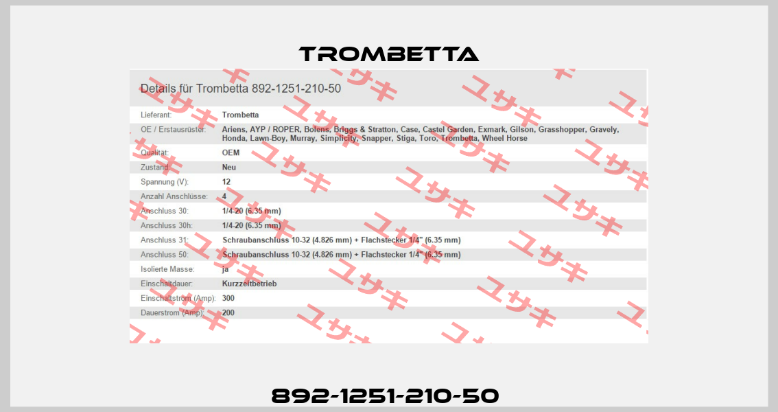 892-1251-210-50  Trombetta