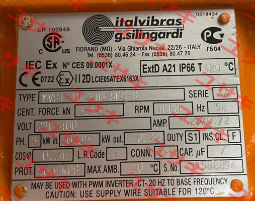 MVSI 10/310-S02-S Italvibras