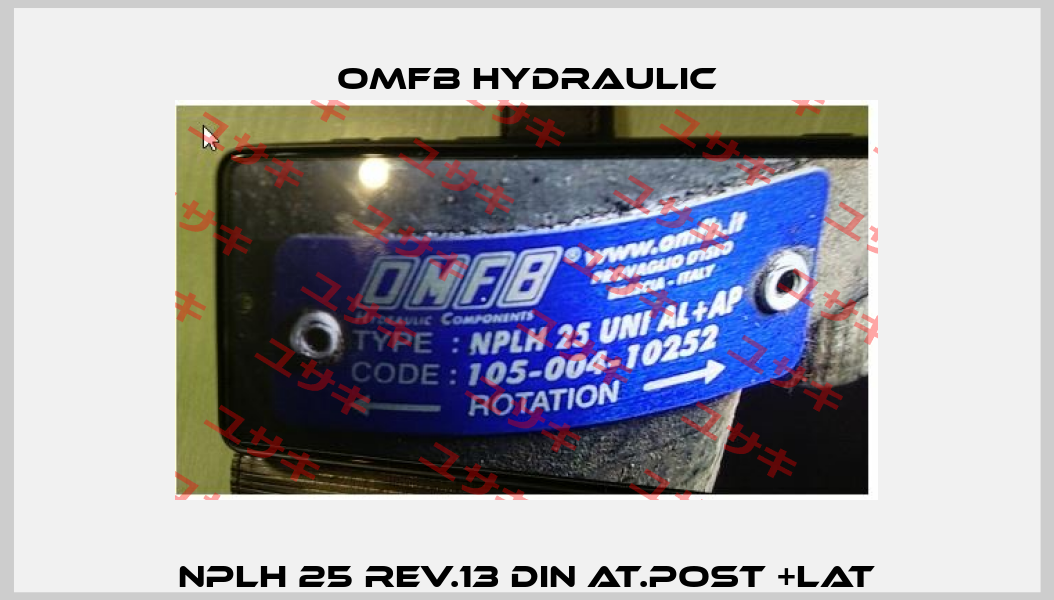 NPLH 25 REV.13 DIN AT.POST +LAT OMFB Hydraulic