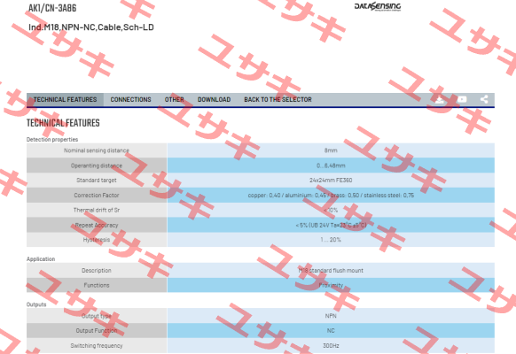 AK1/CN-3A86 Micro Detectors / Diell (now Datasensing)