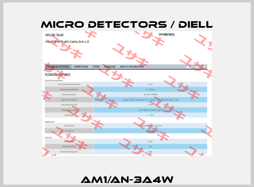 AM1/AN-3A4W Micro Detectors / Diell