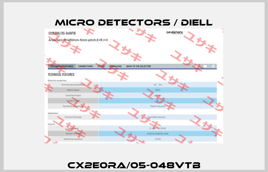 CX2E0RA/05-048VTB Micro Detectors / Diell