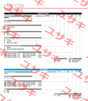 FMP-039-2-S-A-A-6-A25-N-P01 MP Filtri