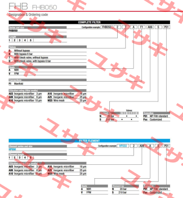 FHB-050-1-S-A-F1-A10-S-P01 MP Filtri