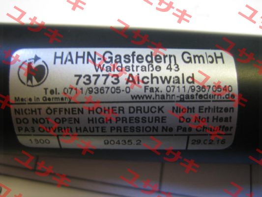G14-28ST-12490 Hahn Gasfedern