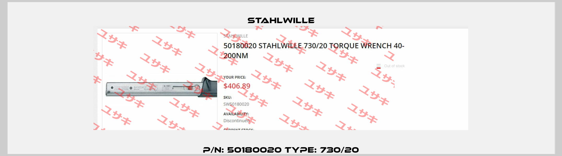 P/N: 50180020 Type: 730/20 Stahlwille