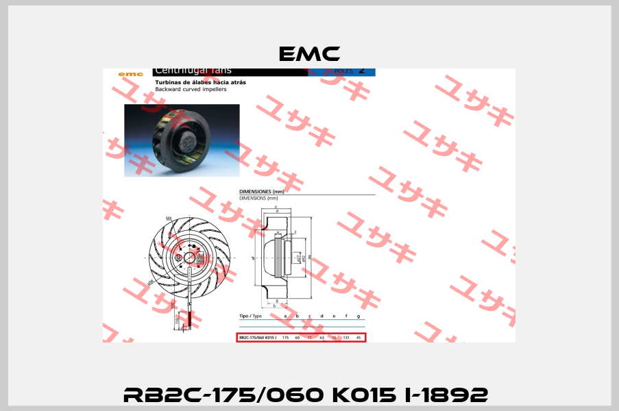 RB2C-175/060 K015 I-1892  Emc