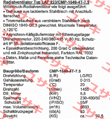 LAF 223/CMP-1640-4T-7.5  Sodeca